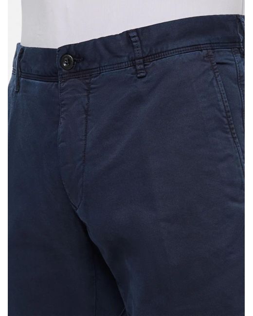 Incotex Blue Button-Fly Trousers for men
