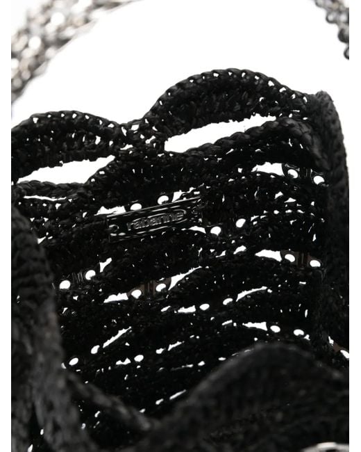 Rabanne ラフィア バケットバッグ Black