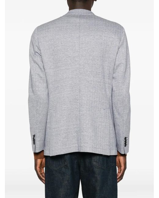 Latorre Gray Herringbone-Pattern Blazer for men