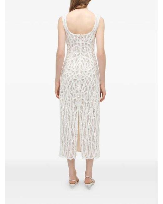 Jonathan Simkhai White Leonora Macramé Midi Dress