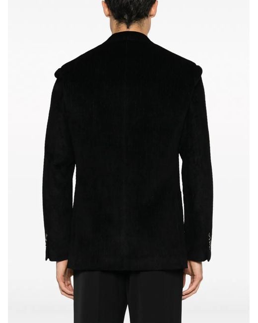 Lardini Black Single-Breasted Corduroy Blazer for men