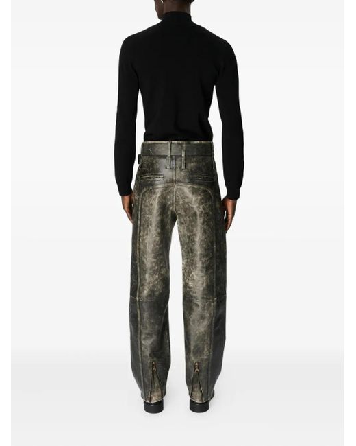 Pantalon Moon En Cuir MARINE SERRE pour homme en coloris Gray