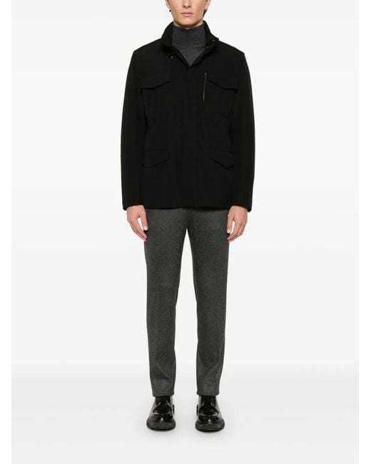 Fay Black Textured Jacket for men