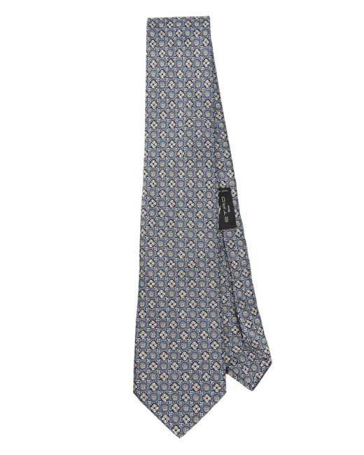 Etro Floral-jacquard Silk Tie in het Gray voor heren