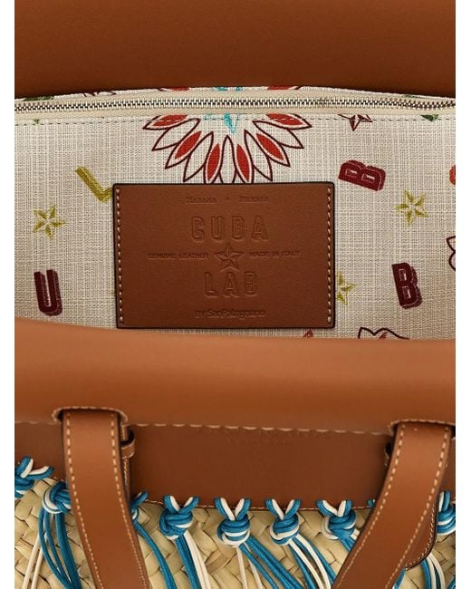 X Sanpa Borsa Tote Tropicana di CUBA LAB in Blue