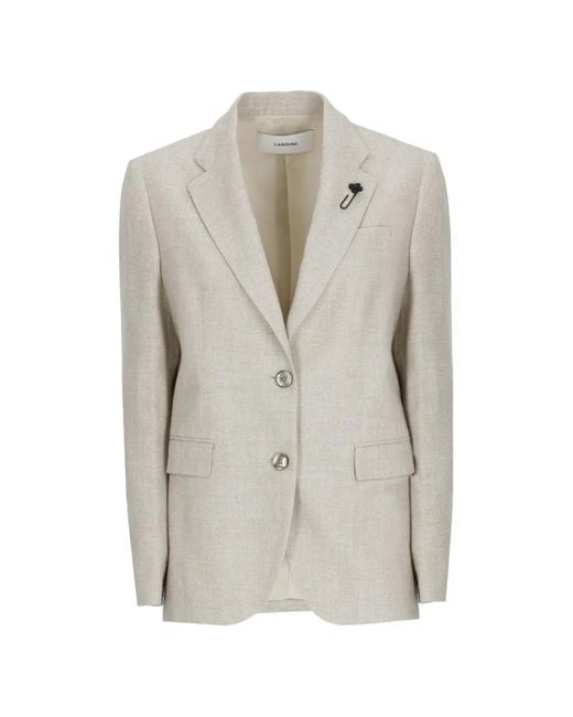 Lardini White Button-Fastening Blazer