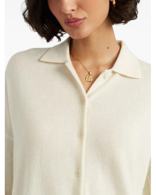 Cardigan Con Colletto Stile Polo di Chinti & Parker in White