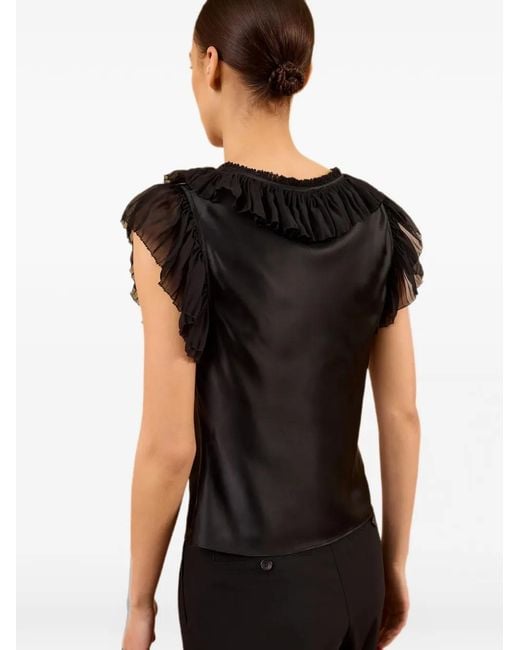 Ulla Johnson Black Ilyana Ruffled Top