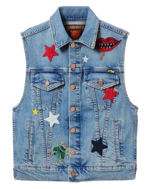 Chaleco The Clean Armhole Drifter de x Mother LaDoubleJ de color Blue