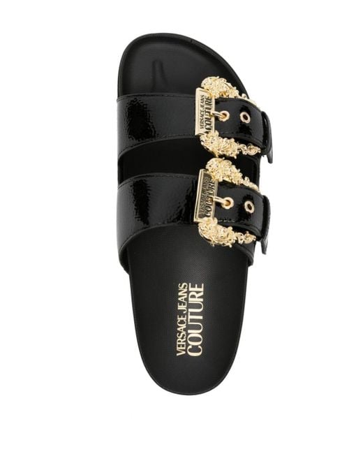 Sandales Arizona à double boucle Versace en coloris Black