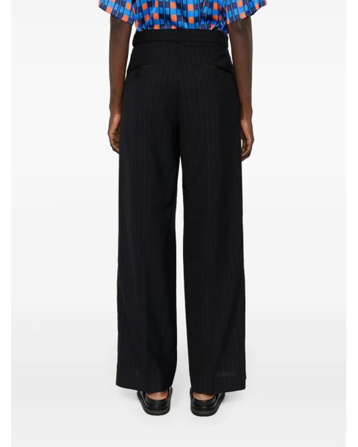 Sacai Blue High-Waist Wide-Leg Trousers