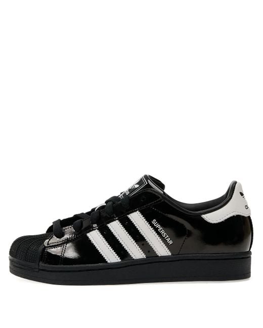 Adidas Black Superstar Shell-Toe 3-Stripes Logo Sneakers