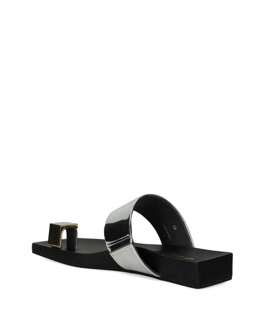 United Nude Black Sandales Métallisées Loop Toe Lo