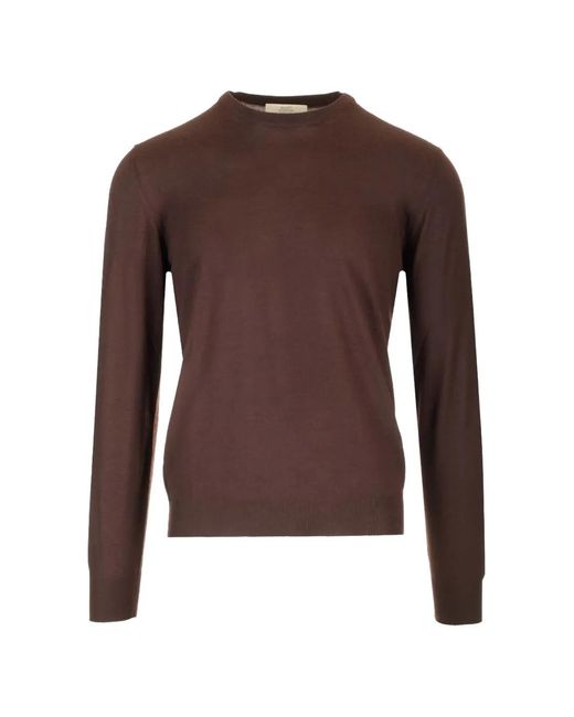 Mauro Ottaviani Brown Ribbed-Trim Crew-Neck Sweater for men