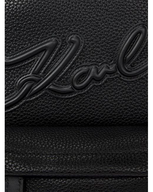 Karl Lagerfeld Black Kleiner K/Skuare Rucksack Aus Strukturiertem Leder