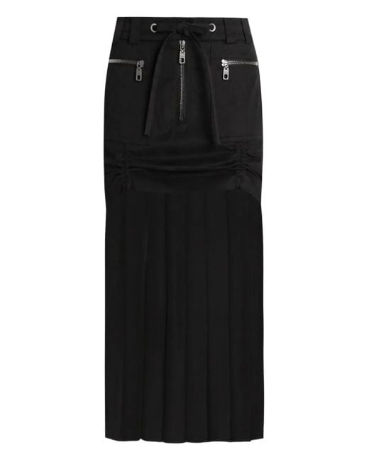 Dolce & Gabbana Black Pleated Zip-Detailed Skirt