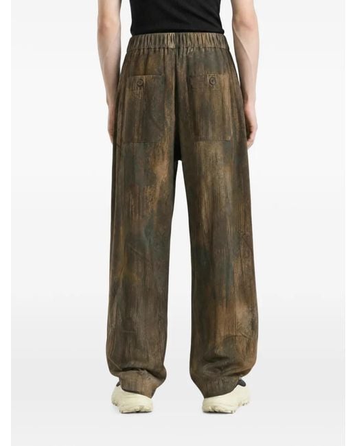 Ziggy Chen Green Pleated Drawstring-Waist Trousers for men