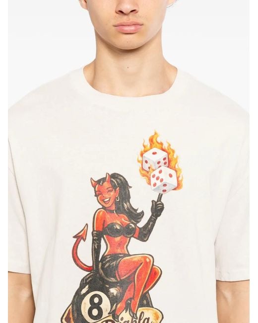 Melt White Graphic-Print T-Shirt for men
