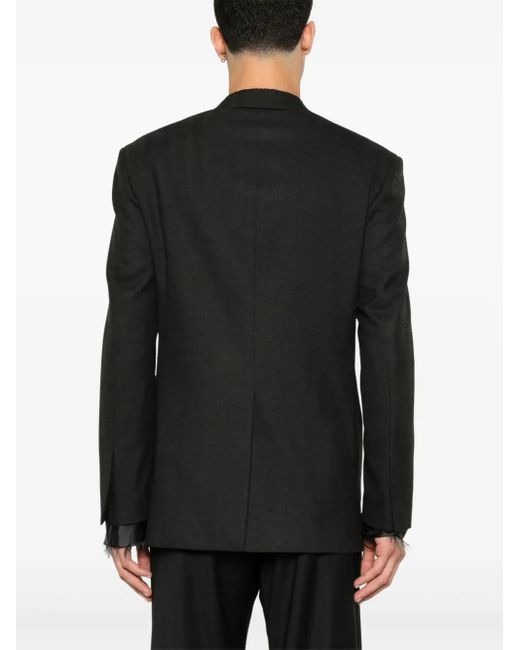 Eraldo Black Raw-Cut Blazer for men