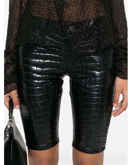 Pantalones cortos con efecto de piel de cocodrilo Junya Watanabe de color Black