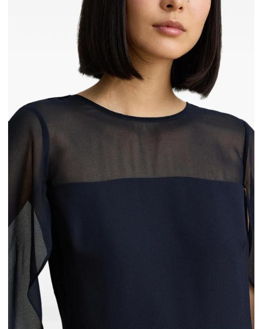 Ralph Lauren Blue Cape-Overlay Mini Dress