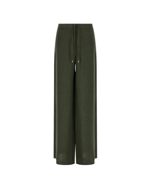 Max Mara Green Pelota Drawstring Wide-Leg Trousers