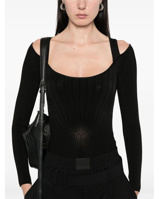 Mugler ニット ボディスーツ Black