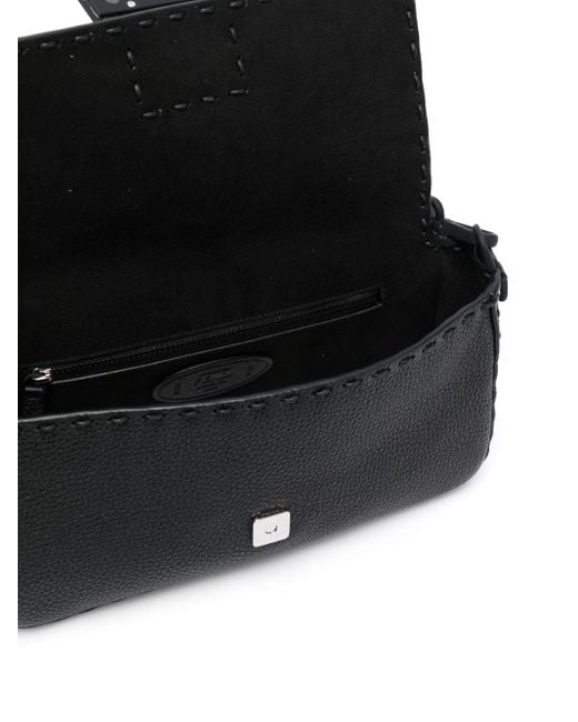 Fendi Black Selleria Leather Shoulder Bag for men