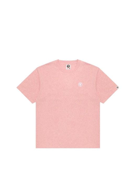 Aape By A Bathing Ape Pink Crew-Neck Logo T-Shirt for men