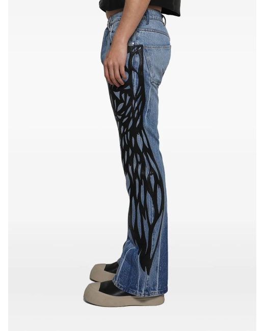 Earthling VIP Jeans Met Vijf Zakken En Vleugelprint in het Blue voor heren