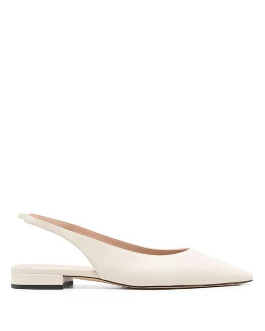 Scarosso Natural Pointed-Toe Slingback Ballerina Shoes