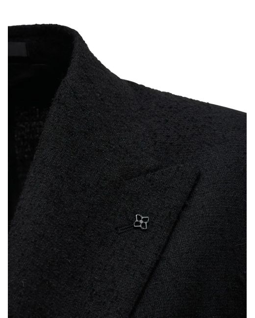 Tagliatore Black Double-Breasted Blazer for men