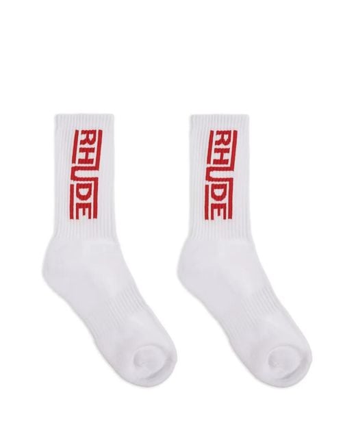 Rhude White Socks With Logo for men