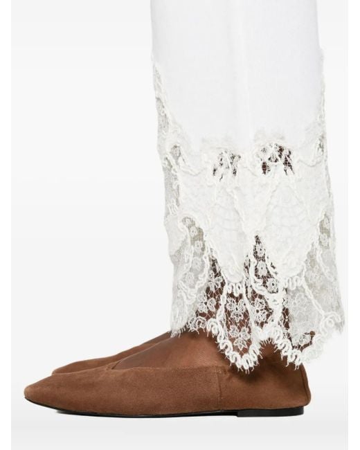 Ermanno Scervino White Lace-Detail Pants