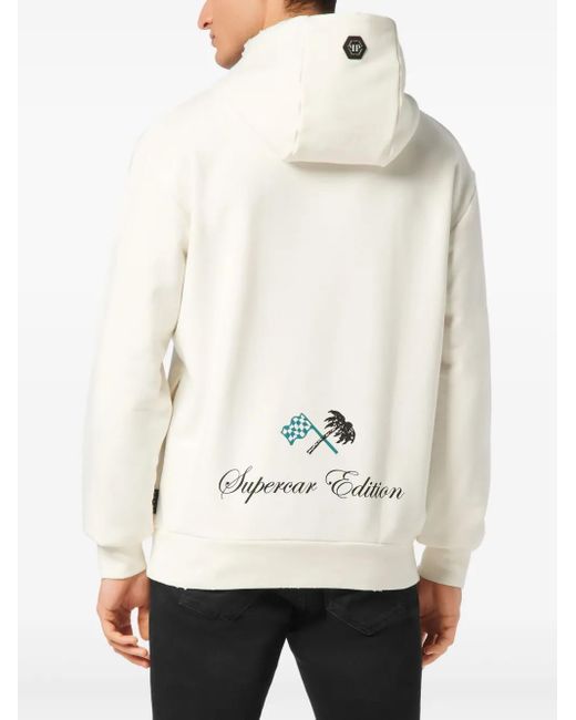 Philipp Plein Blue Racing Club Hoodie for men
