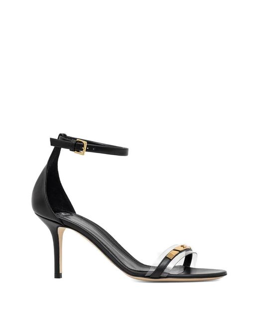 Elisabetta Franchi White Leather Sandal With Transparent Insert