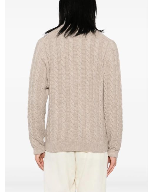 メンズ N.Peal Cashmere Richmond カーディガン Natural