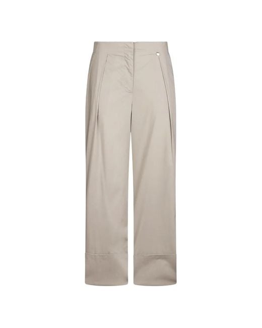 Liu Jo White Logo-Plaque Flared Trousers