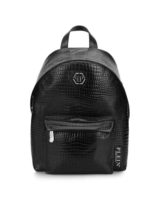 Philipp Plein Black Top-Handle Leather Backpack for men