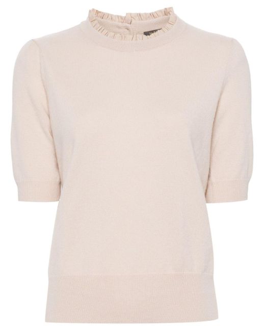 T-shirt con ruches di N.Peal Cashmere in Natural