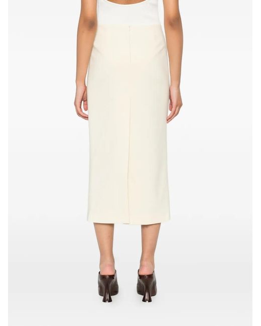 A.M.G White Slim Midi Skirt