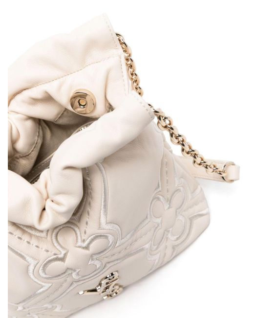 V73 White Nyala Embroidered Shoulder Bag