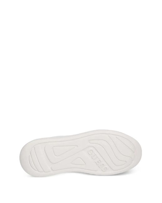 Guess White Elbina Sequin-Heel Sneakers