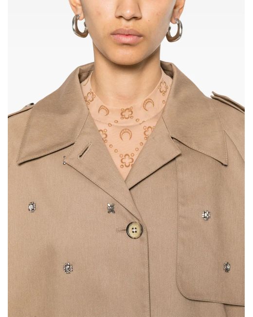 Golden Goose Deluxe Brand Natural Gabardine Jacket With Belted Cuffs And Storm Flap