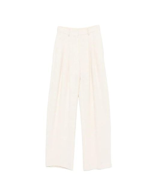 Nanushka White Seka Tapered-Leg Tailored Trousers