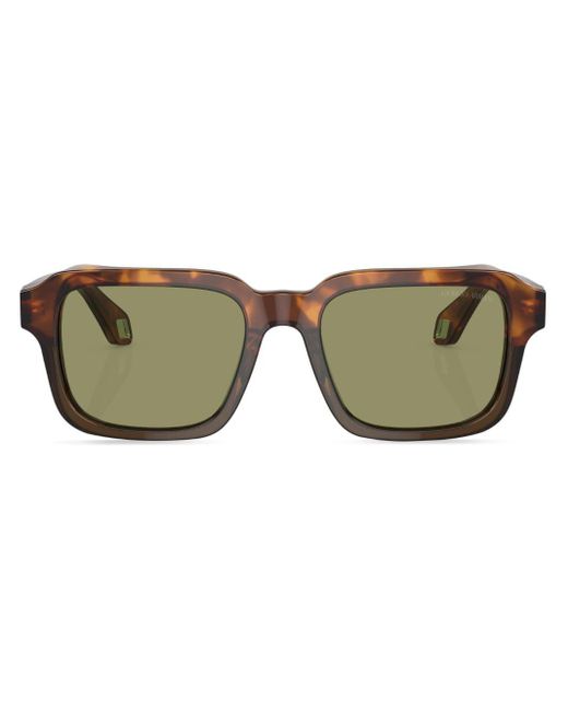 Giorgio Armani Green Tinted-lens Rectangle-frame Sunglasses for men