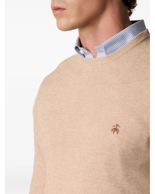 Brooks Brothers Natural Lambswool Crew-Neck Sweater for men