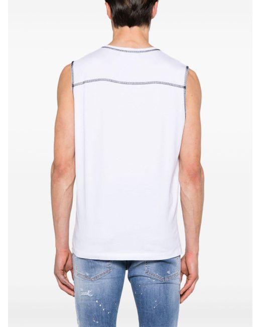 DSquared² White Logo-print Cotton Tank Top for men