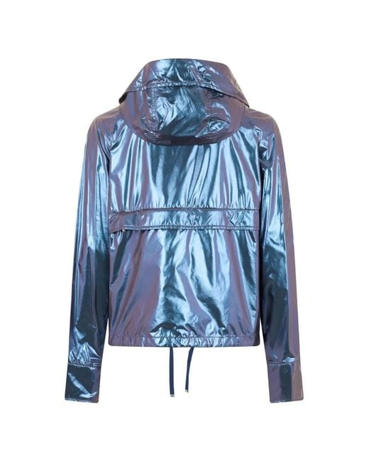 Moorer Blue Hooded Zip Jacket