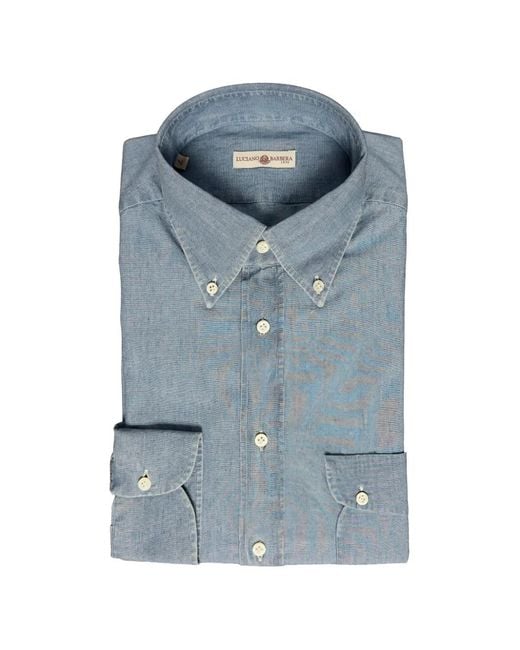 Luciano Barbera Blue Shirt for men